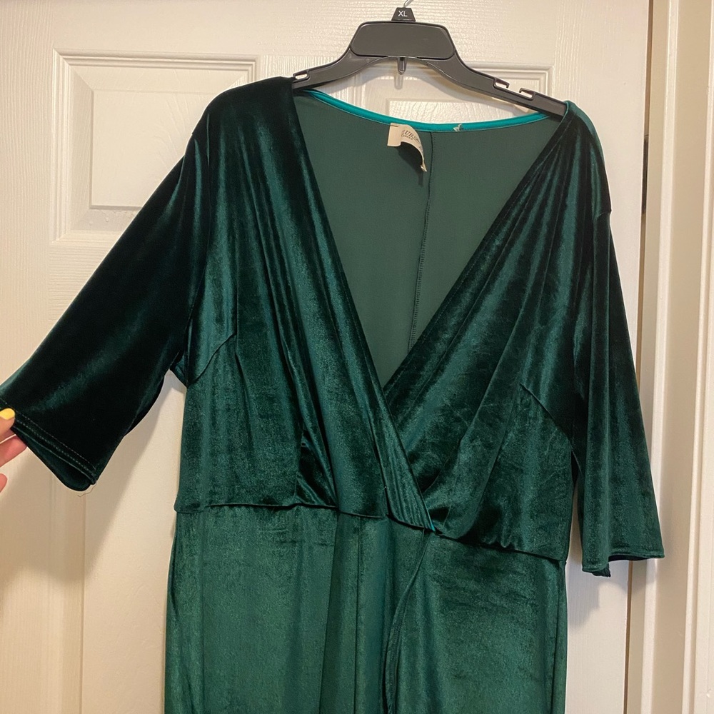 Velvet Wrap Front Dress